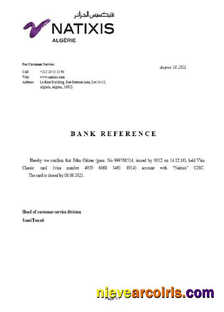 Algeria Natixis Algerie bank closure reference